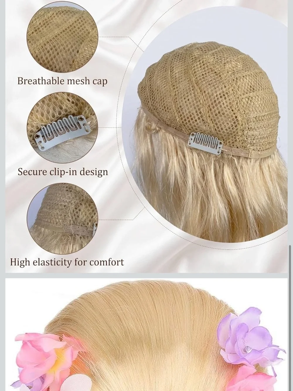 💜NWT PRINCESS RAPUNZEL STYLER KIDS LONG BLONDE WIG WITH FAIRYTALE BRAID &FLOWERS
